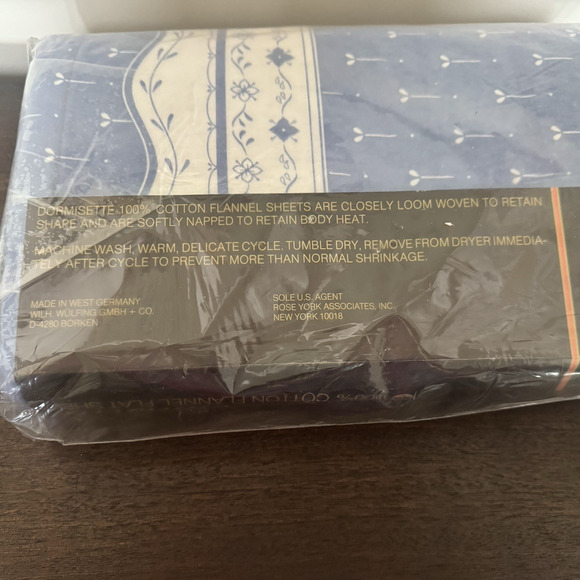 VTG New Dormisette Flannel Full Double Flat Sheet 2 Pillowcases 100% Cotton Blue - Picture 9 of 14